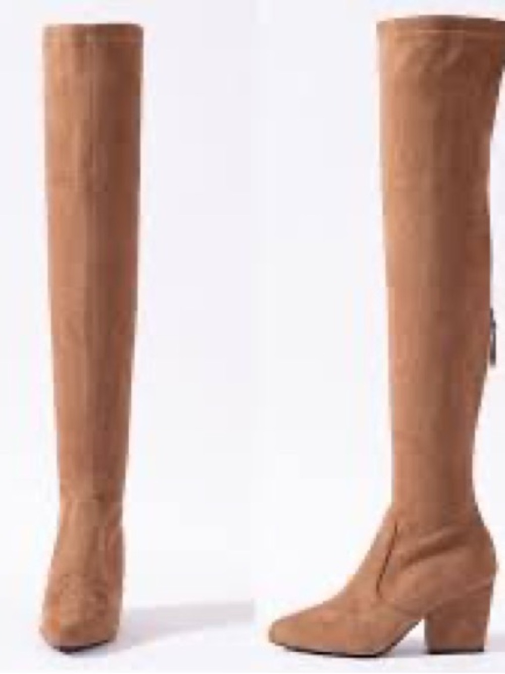 Over-The-Knee Block Heel Boots in Camel
